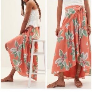 Anthropologie Hutch floral wrap skirt